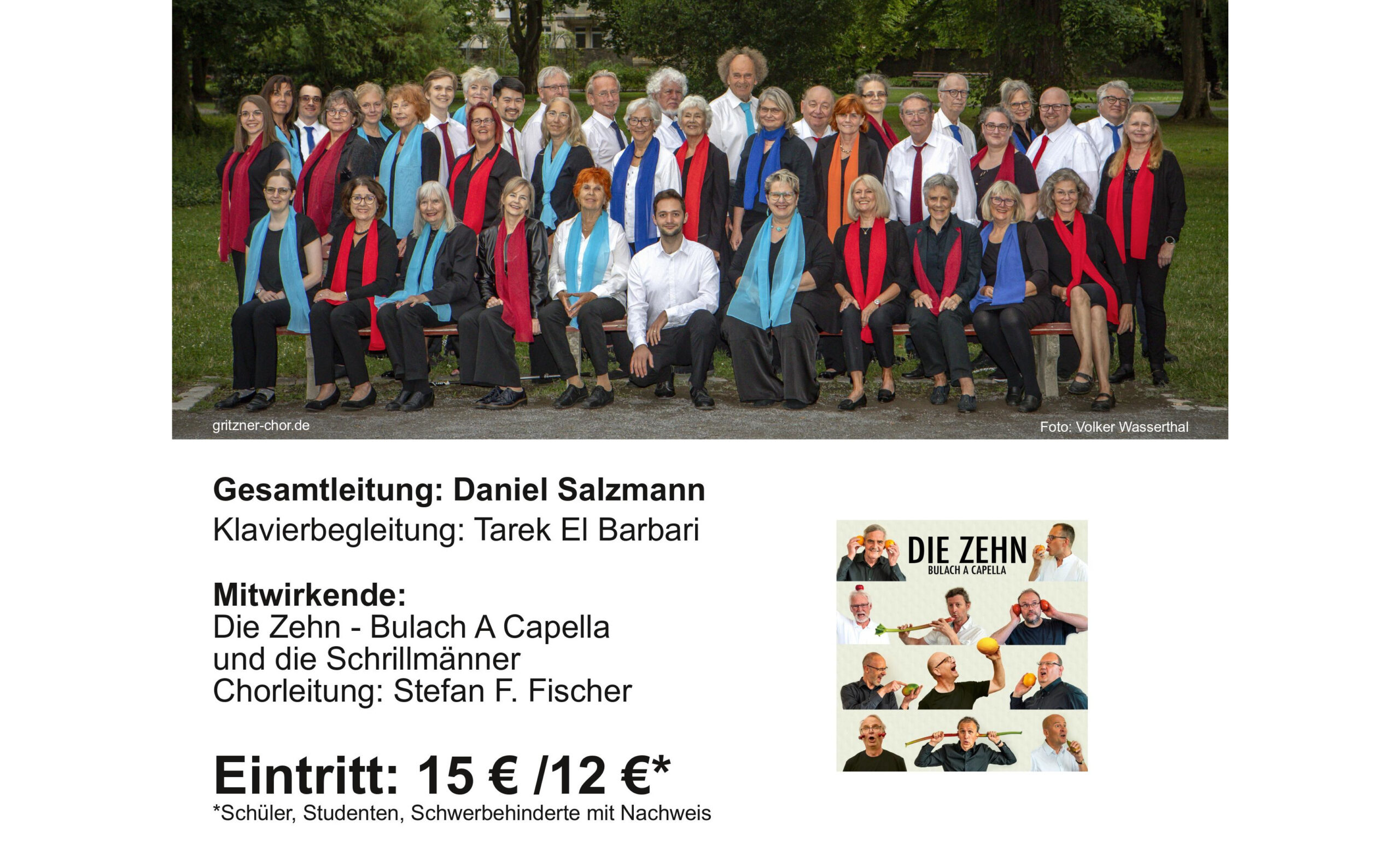 Gemeinsames Konzert mit dem Gritzner-Chor am 26.10. in Durlach